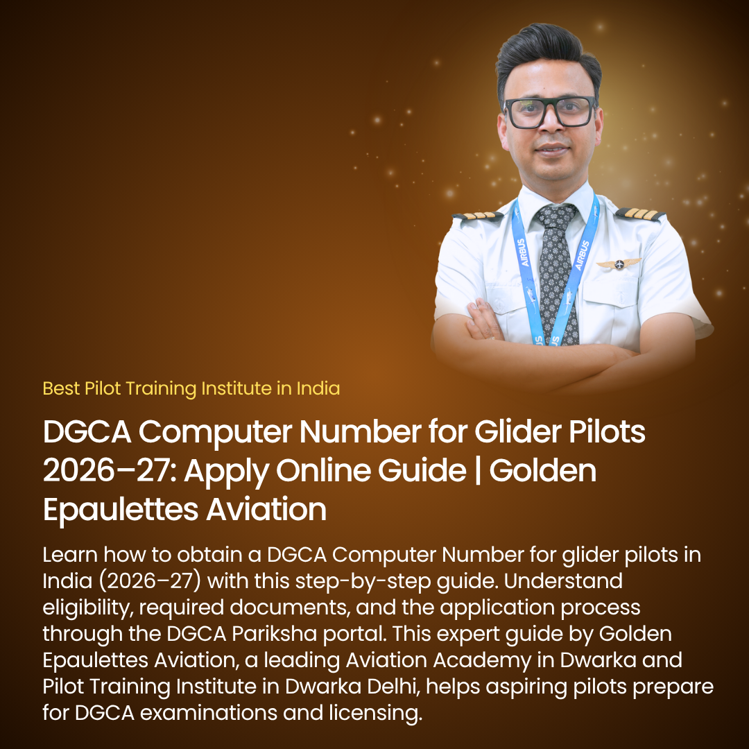 DGCA Computer Number for Glider Pilots 2026–27: Apply Online Guide | Golden Epaulettes Aviation